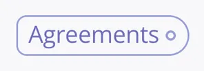 The word “Agreements” surrounded by an uneven rounded outline